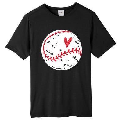 Baseball Heart Cute Vintage Sport Tall Fusion ChromaSoft Performance T-Shirt