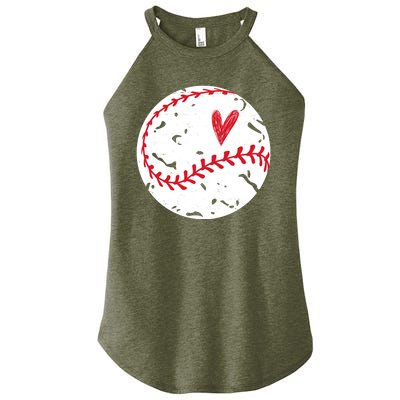 Baseball Heart Cute Vintage Sport Women’s Perfect Tri Rocker Tank