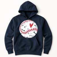 Baseball Heart Cute Vintage Sport Hoodie