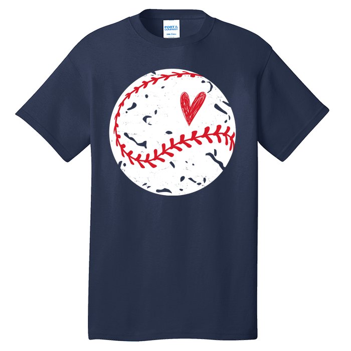 Baseball Heart Cute Vintage Sport Tall T-Shirt