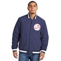 Baseball Heart Cute Vintage Sport Insulated Varsity Jacket