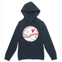 Baseball Heart Cute Vintage Sport Urban Pullover Hoodie