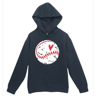 Baseball Heart Cute Vintage Sport Urban Pullover Hoodie