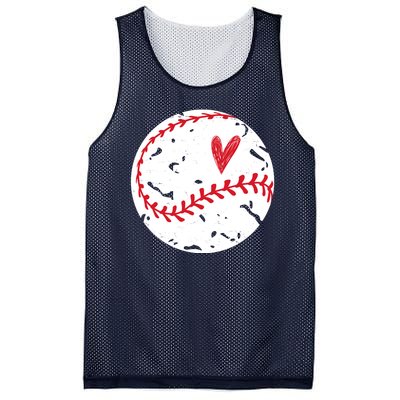 Baseball Heart Cute Vintage Sport Mesh Reversible Basketball Jersey Tank