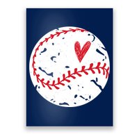 Baseball Heart Cute Vintage Sport Poster