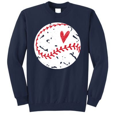 Baseball Heart Cute Vintage Sport Tall Sweatshirt