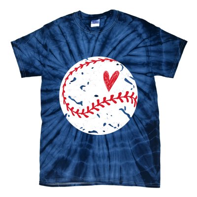 Baseball Heart Cute Vintage Sport Tie-Dye T-Shirt