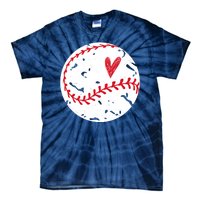 Baseball Heart Cute Vintage Sport Tie-Dye T-Shirt