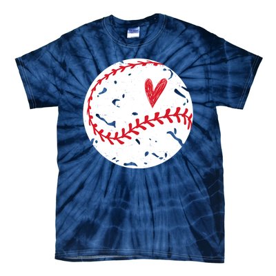 Baseball Heart Cute Vintage Sport Tie-Dye T-Shirt