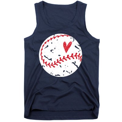 Baseball Heart Cute Vintage Sport Tank Top