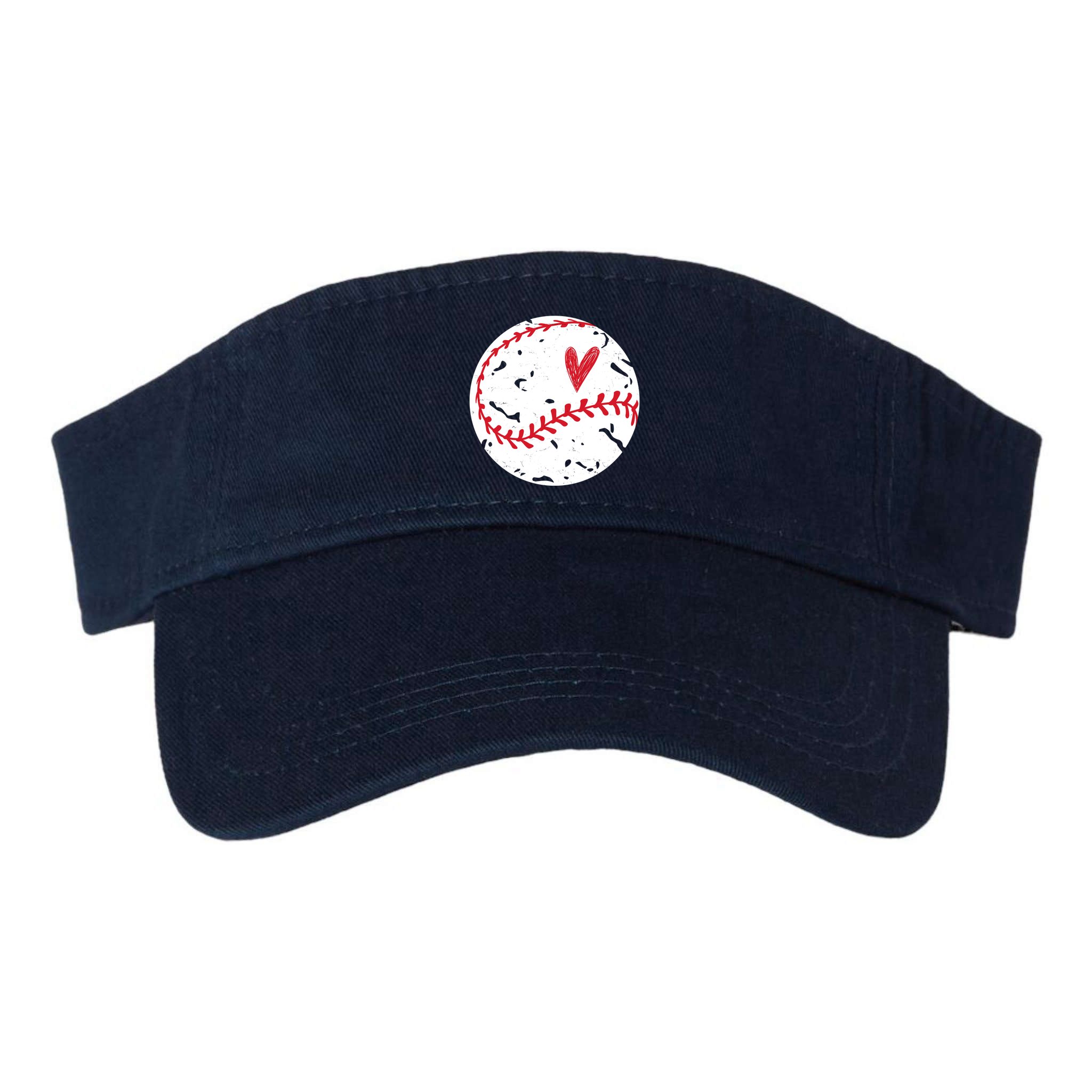 Baseball Heart Cute Vintage Sport Visor