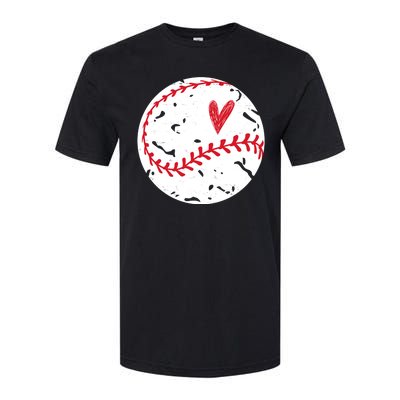 Baseball Heart Cute Vintage Sport Softstyle® CVC T-Shirt