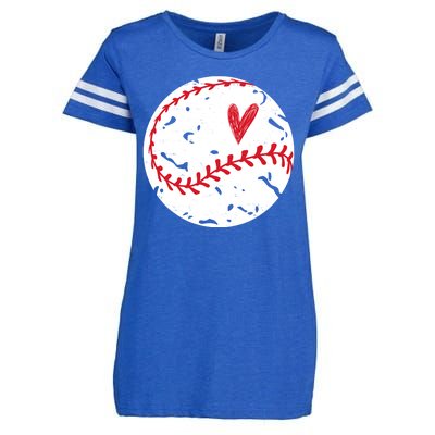 Baseball Heart Cute Vintage Sport Enza Ladies Jersey Football T-Shirt