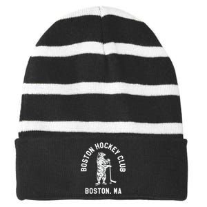 Boston Hockey Club Boston Ma Striped Beanie with Solid Band