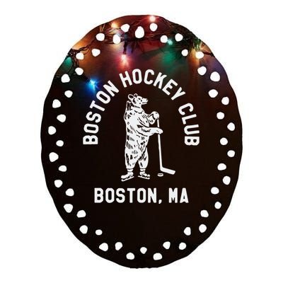 Boston Hockey Club Boston Ma Ceramic Oval Ornament