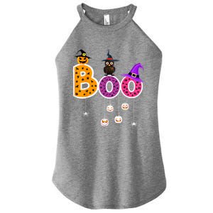 Boo Halloween Costume Spiders Ghosts Pumkin & Witch Hat Women's Perfect Tri Rocker Tank