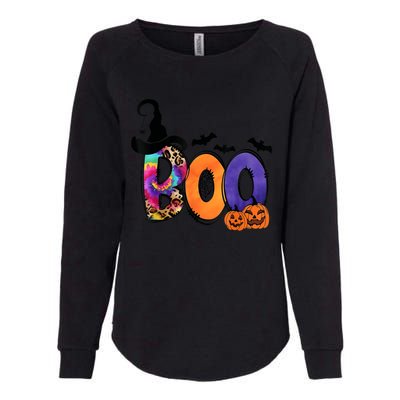 Boo Halloween Costume Spiders Ghosts Pumkin & Witch Hat Womens California Wash Sweatshirt