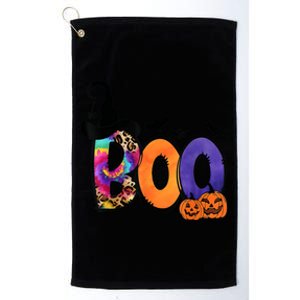 Boo Halloween Costume Spiders Ghosts Pumkin & Witch Hat Platinum Collection Golf Towel