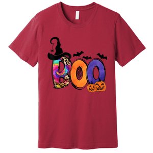 Boo Halloween Costume Spiders Ghosts Pumkin & Witch Hat Premium T-Shirt