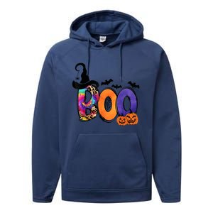 Boo Halloween Costume Spiders Ghosts Pumkin & Witch Hat Performance Fleece Hoodie