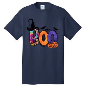 Boo Halloween Costume Spiders Ghosts Pumkin & Witch Hat Tall T-Shirt