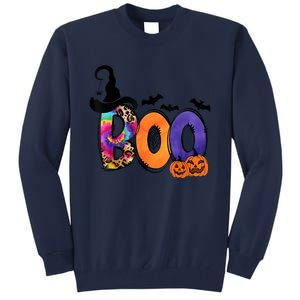 Boo Halloween Costume Spiders Ghosts Pumkin & Witch Hat Tall Sweatshirt