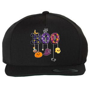 Boo Halloween Costume Spiders Ghosts Pumkin & Witch Hat Wool Snapback Cap