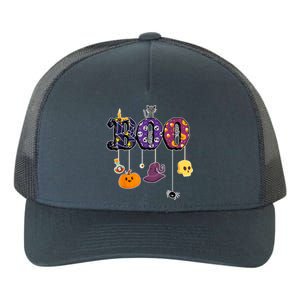 Boo Halloween Costume Spiders Ghosts Pumkin & Witch Hat Yupoong Adult 5-Panel Trucker Hat