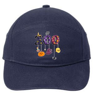 Boo Halloween Costume Spiders Ghosts Pumkin & Witch Hat 7-Panel Snapback Hat