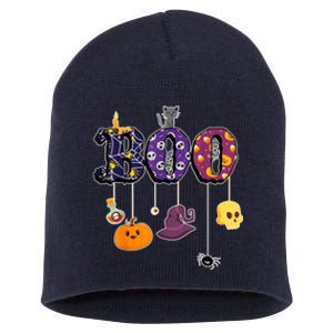 Boo Halloween Costume Spiders Ghosts Pumkin & Witch Hat Short Acrylic Beanie