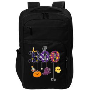 Boo Halloween Costume Spiders Ghosts Pumkin & Witch Hat Impact Tech Backpack