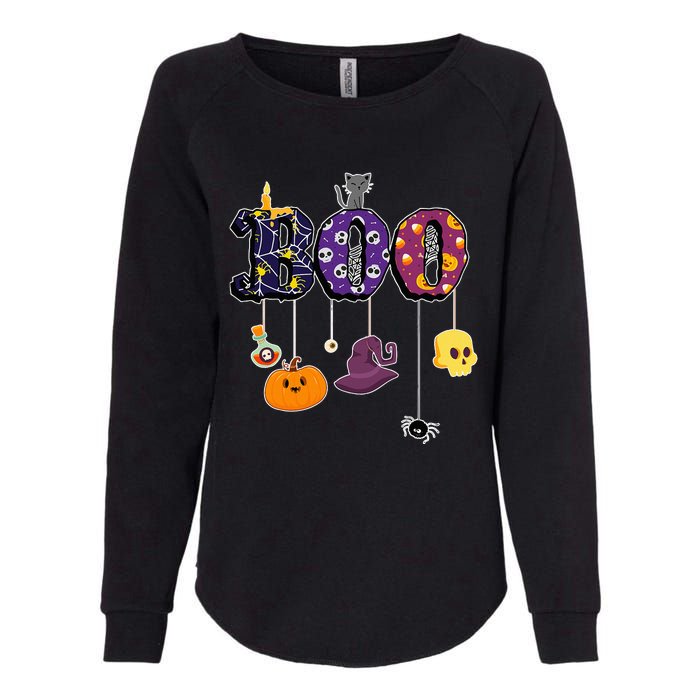 Boo Halloween Costume Spiders Ghosts Pumkin & Witch Hat Womens California Wash Sweatshirt