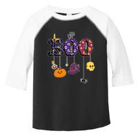 Boo Halloween Costume Spiders Ghosts Pumkin & Witch Hat Toddler Fine Jersey T-Shirt