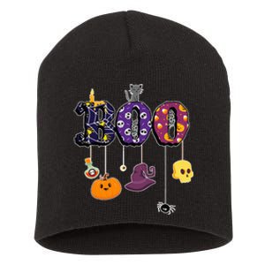 Boo Halloween Costume Spiders Ghosts Pumkin & Witch Hat Short Acrylic Beanie