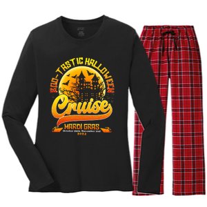 Bootastic Halloween Cruise Mardi Gras Women's Long Sleeve Flannel Pajama Set 