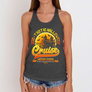 Bootastic Halloween Cruise Mardi Gras Women's Knotted Racerback Tank