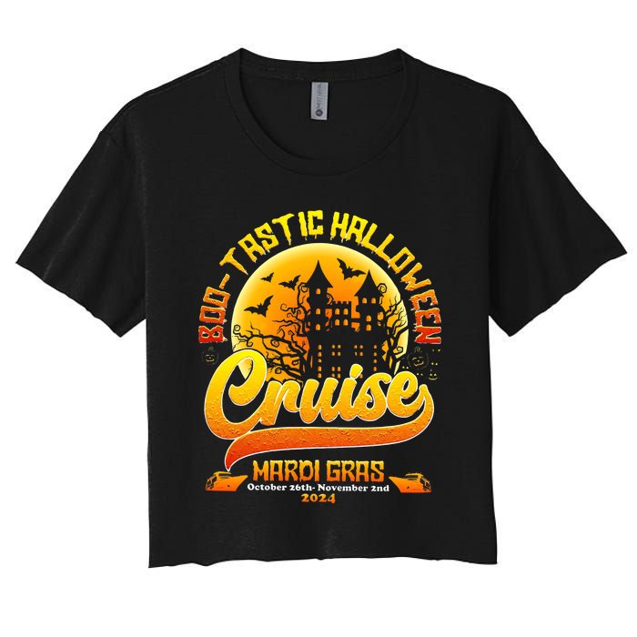 Bootastic Halloween Cruise Mardi Gras Women's Crop Top Tee