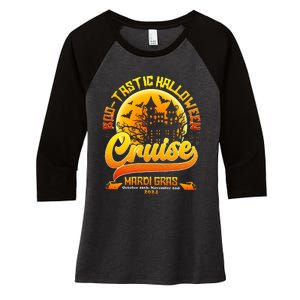 Bootastic Halloween Cruise Mardi Gras Women's Tri-Blend 3/4-Sleeve Raglan Shirt