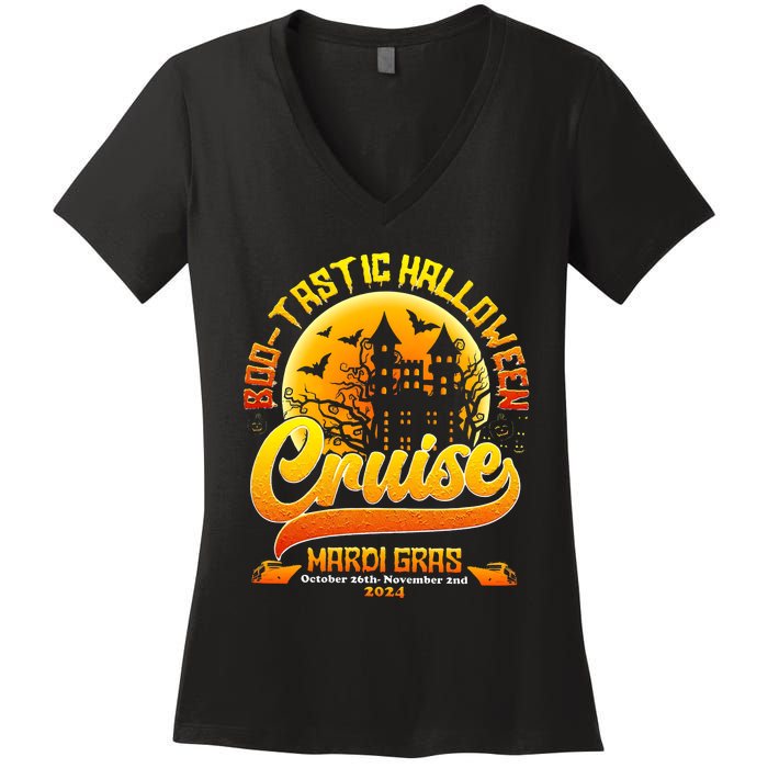 Bootastic Halloween Cruise Mardi Gras Women's V-Neck T-Shirt