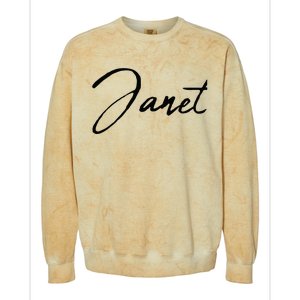 Beautiful Handwritten Calligraphy Janet Colorblast Crewneck Sweatshirt