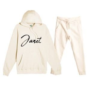 Beautiful Handwritten Calligraphy Janet Premium Hooded Sweatsuit Set