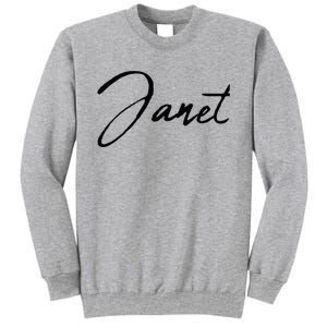 Beautiful Handwritten Calligraphy Janet Tall Sweatshirt