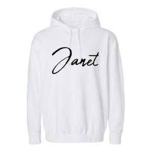 Beautiful Handwritten Calligraphy Janet Garment-Dyed Fleece Hoodie