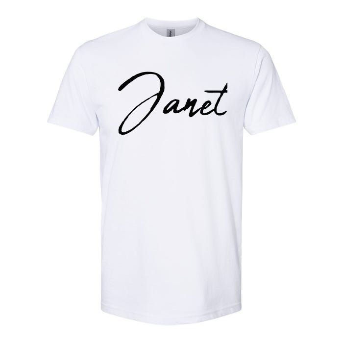 Beautiful Handwritten Calligraphy Janet Softstyle CVC T-Shirt