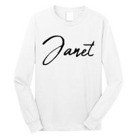 Beautiful Handwritten Calligraphy Janet Long Sleeve Shirt