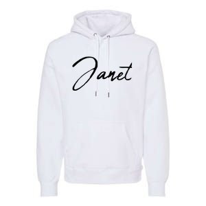 Beautiful Handwritten Calligraphy Janet Premium Hoodie