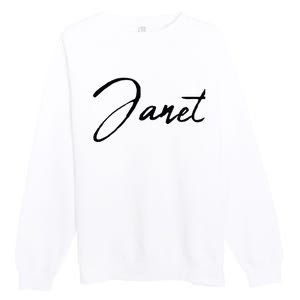 Beautiful Handwritten Calligraphy Janet Premium Crewneck Sweatshirt