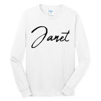 Beautiful Handwritten Calligraphy Janet Tall Long Sleeve T-Shirt