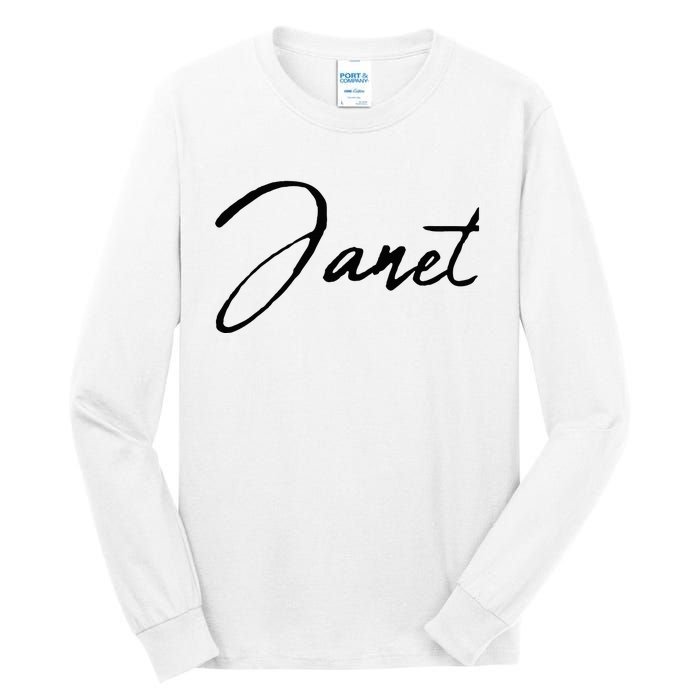 Beautiful Handwritten Calligraphy Janet Tall Long Sleeve T-Shirt