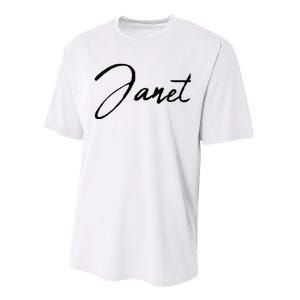 Beautiful Handwritten Calligraphy Janet Performance Sprint T-Shirt